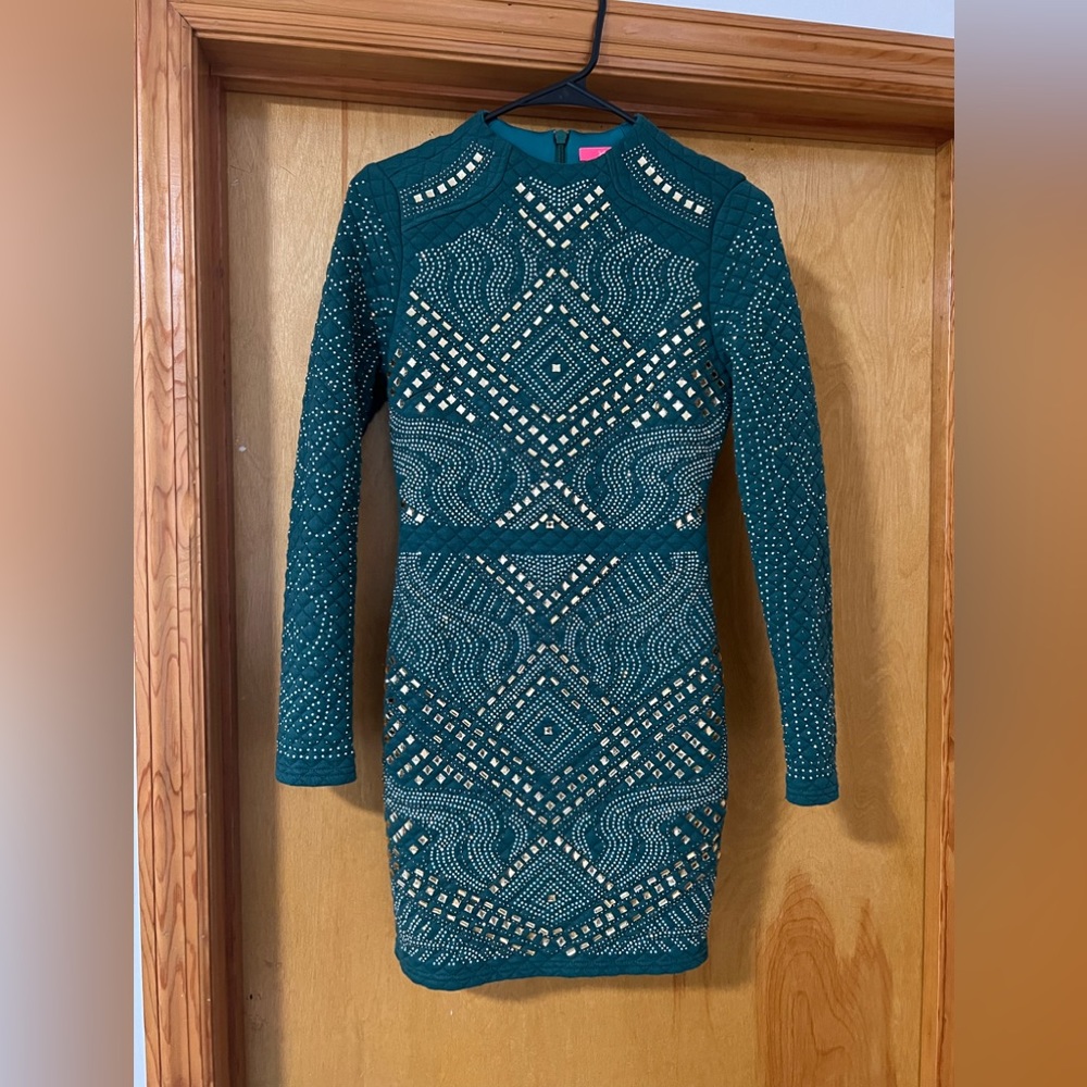 Sequenced Long Sleeve Mini Dress